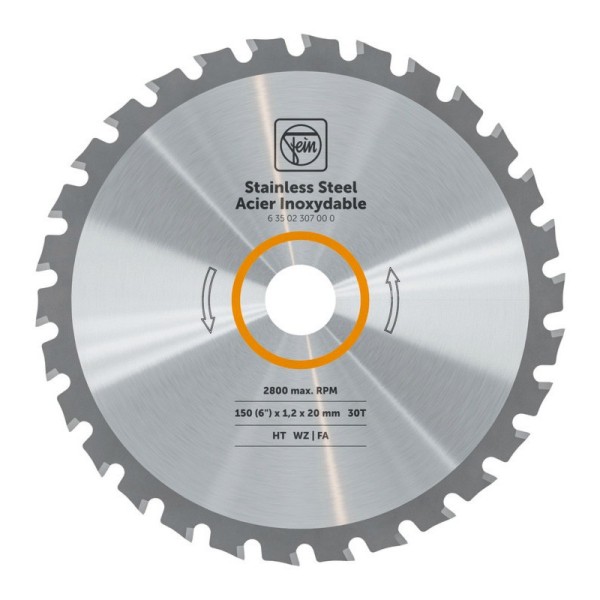 Disco de Sierra FEIN para Acero Inoxidable 150 mm – Corte en Seco